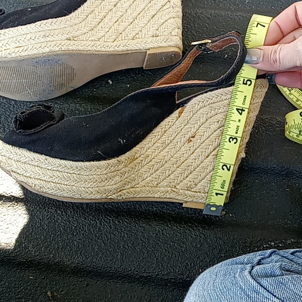 Fauntain espadrille wedges black blue jean